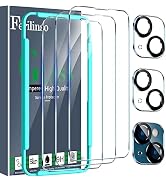 Ferilinso [6-in-1] for Apple iPhone 14 &amp; 13 Screen Protector Accessories 3 Pack 9H Tempered Glass...