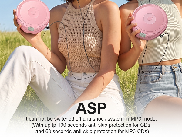 Pink Portable CD Player for Music Listening