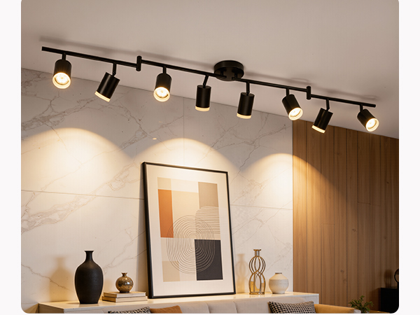 8 light black track lighting fixture ceiling