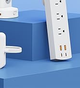 DEPOW Power Strip with 6 AC Outlets and 4 USB-A Ports,Wall Mount 45° Angled Plug Charging Station...