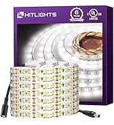HitLights Cool White LED Strip Lights, UL-Listed Premium High Density 16.4ft, 600LED, 5000K, 48W,...