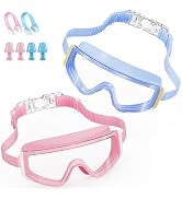 Aegend Kids Swim Goggles 2 Pack – Large Frame Anti Fog Soft Silicone Leak Proof UV Protection for...