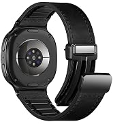 Charlam Magnetic Leather Bands Compatible with Samsung Galaxy Watch 8 Band 40mm 44mm, Galaxy Watc...