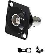YiKaiEn 50 Ohm BNC D-Type Panel Mount Connector with Waterproof Cover - Gold-Plated SDI Video Coa...