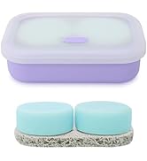 Leak Proof Travel Soap Case,Solid Shampoo Bar Holder, Silicone Soap Container with Draining Layer...