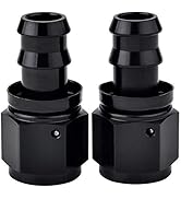 EVIL ENERGY 6AN Straight Push Lock Hose Fitting End Black 2PCS