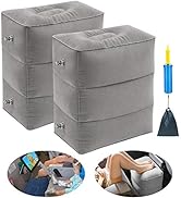 Inflatable Travel Foot Rest Pillow Portable Adjustable Three Layers Height Foot Stool for Airplan...