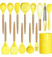 14 Pcs Silicone Cooking Utensils Kitchen Utensil Set - 446°F Heat Resistant,Turner Tongs,Spatula,...