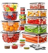40 Piece Food Storage Containers with Lids(20 Containers &amp; 20 Lids), BPA-Free Plastic Food Contai...