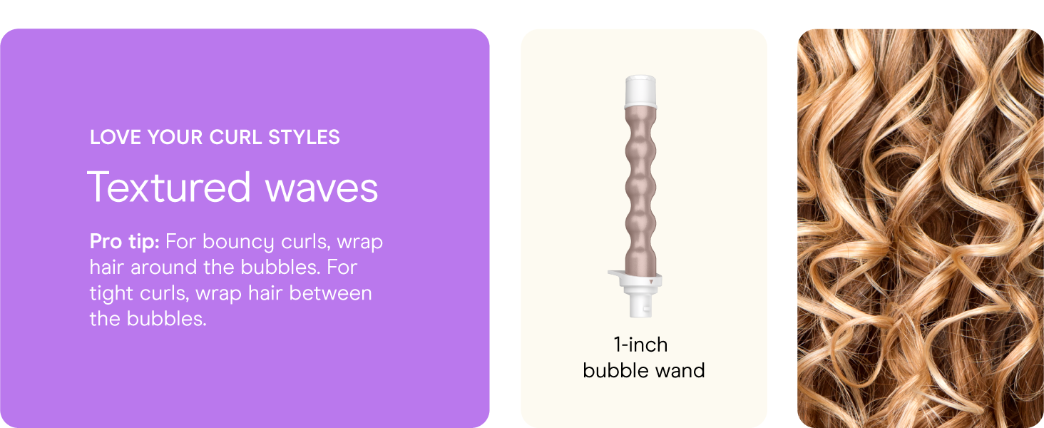 Conair double ceramic multi attachment styler curling iron bubble wand brush waves versatile