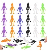 DIYASY 50Pcs Stretchy Pumpkin Skeletons Toy, Halloween Party Favor for Kids | Stretchy Pumpkin Bu...