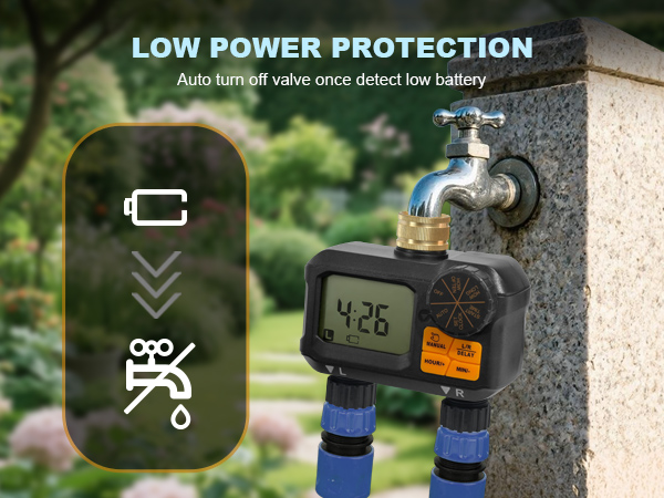 low power protection water timer