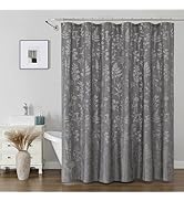 Onlalasyc Floral Shower Curtain, Lace Floral Shower Curtains for Bathroom, Grey Sheer Shower Curt...