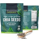 Viva Naturals Organic Chia Seeds 1 LBs - Plant-Based Omega-3 and Vegan Protein, Non-GMO Chia Seed...