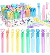 Kids Bubble Party Favors, 300 Pack Mini Bubbles Bulk with Gift Box, Pastel Bubble Wand Sticks for...