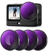K&F CONCEPT ND Filter Kit Compatible with DJI Osmo Action 6, ND8 ND16 ND32 ND64 4 Pack Light Redu...