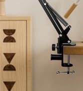 Microphone Desk Clamp for Microphone Boom Arm Stand Holder with 3/8” to 5/8” Screw Adapter Fits u...