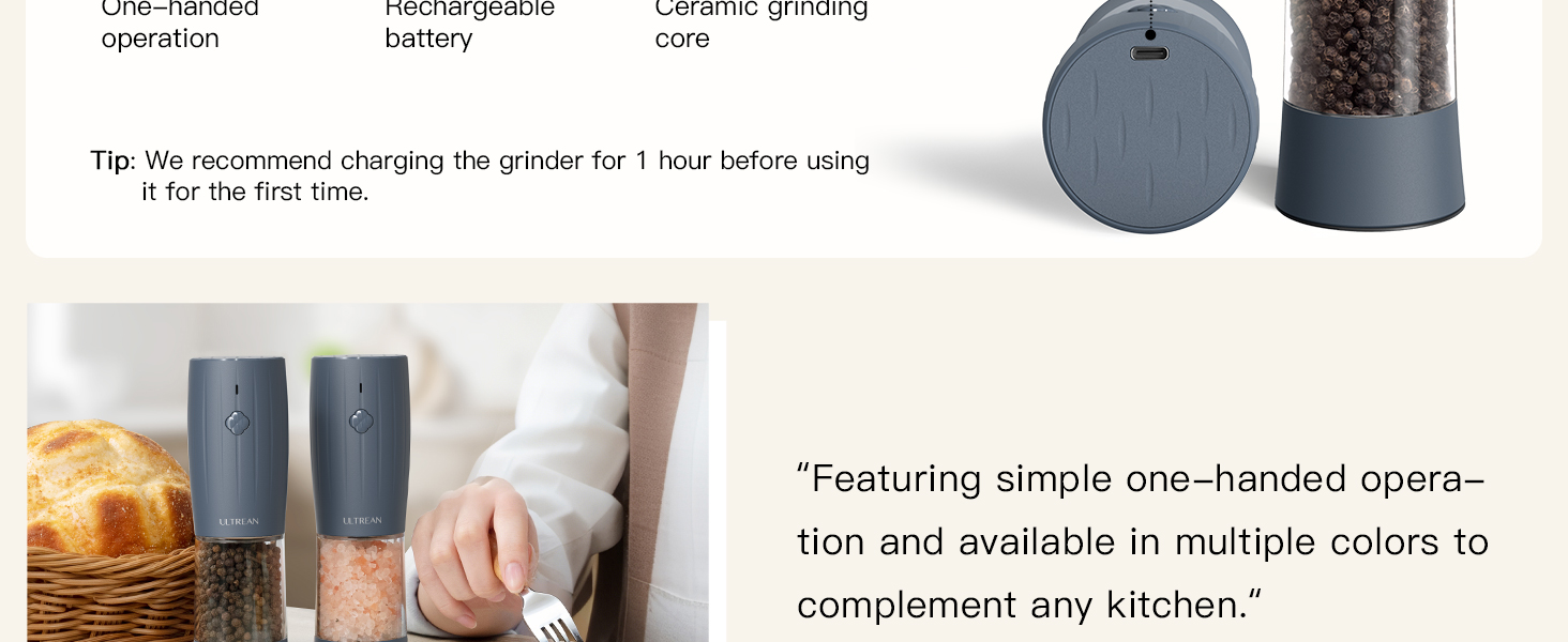 electric salt and pepper grinder set