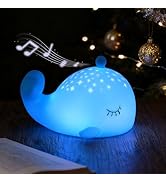 LEDHOLYT Cute Night Light Gifts for Kids, 7 Colors Blue Whale Toys Cute Lamp,Soft Silicone Baby N...