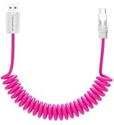 chubbycable Curly Chubby Retractable Fast Charging Cable 120W Coiled Charger Cord for Car Durable...