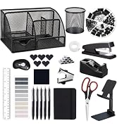 Office Supplies,Desk Accessories,Stapler and Tape Dispenser Set,1000 Staples,Staple Remover,Pen H...