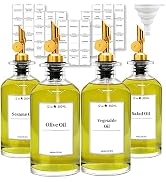 Lubise Glass Olive Oil Dispenser Bottle for Kitchen, Cooking Oil and Vinegar Dispenser Set of 4, ...