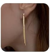 NECOCY Silver Plated Dangle Earrings for Women, Dainty Long Dangling Chain Earrings Trendy Dangly...