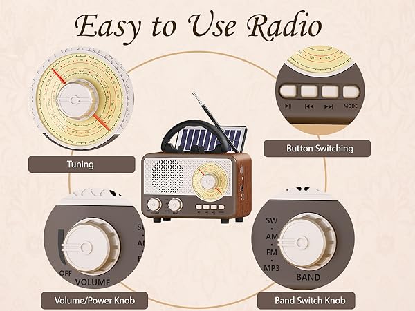 portable radio am fm retro bluetooth speaker small radio vintage radio speaker presents for her 