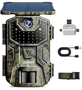 iZEEKER Solar Trail Camera 1520P 30fps 36MP, Game Camera with 940nm No Glow Infrared LEDs, Trail ...