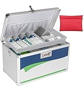 LOCKCURX Medication Lock Box, 13.4x7.6x8.2 Inch Aluminum Alloy Medication Safe, First Aid Box wit...