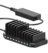 Alxum USB Fast Charging Station with Quick Charge 3.0, 10 Port Charging Stand for Multiple Device...