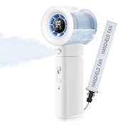Nezylaf Portable Handheld Misting Fan, 22000RPM High Speed, 50ml Upgraded Water Tank, 100 Speeds ...