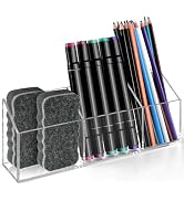 AFOROEOA Magnetic Pen Holder, Magnetic Dry Erase Marker Holder with 3 Compartments, Whiteboard Ac...