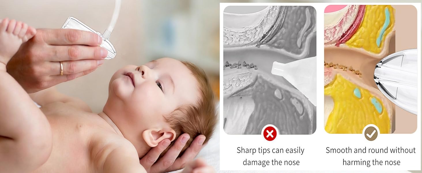 Nasal Aspirator for Baby, Baby Snot Sucker, Nose Sucker with Upgraded Hand Pump