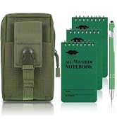 Prudiut 3 Pcs Waterproof Notebook with Weatherproof Pen and Tactical Cover Police Waterproof Note...
