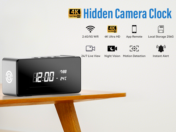 hidden camera clock