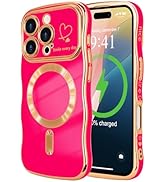 LCHULLE for iPhone 16 Pro Max Case for Women Girls [Compatible with MagSafe] Cute Curly Wave Shap...