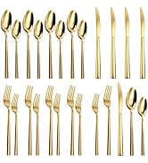 20-Piece Silverware Flatware Set, Stainless Steel Cutlery Set, Mirror Polished Utensils for 4, In...