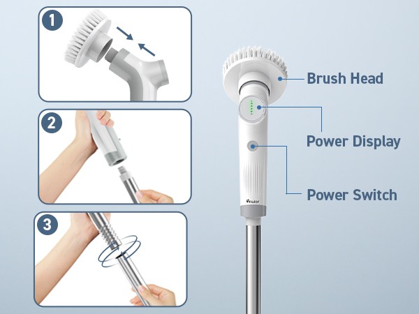 electric spin scrubber with replacement brush