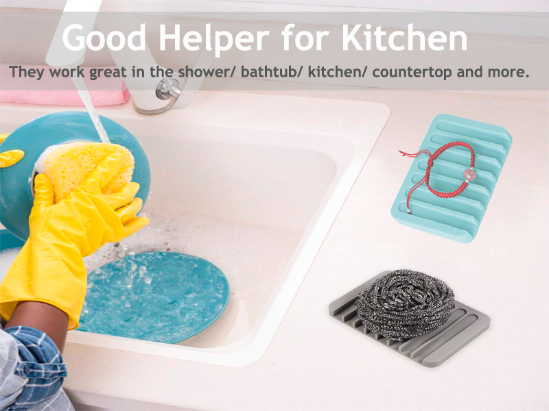 Premium Silicone Soap Holder &amp; Samp;amp;amp; Saver for Shower, Bathroom, Kitchen, Bath Tub, Sponges