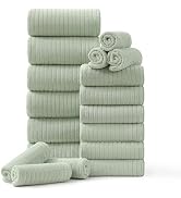 18 Piece Family Bath Towel Set Include 6 Bath Towels,6 Hand Towels and 6 Washcloths Soft Bathroom...