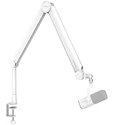 IXTECH Mic Arm White Premium Boom Arm 360° Rotatable Microphone Arm Stand with Desk Mount Fully A...