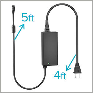 extra long power cord 5ft+4ft