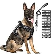 MOOGROU Tactical Dog Harness and Leash Set for Large Dogs,Heavy Duty No Pull Service Dog Vest and...