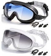 Rantizon Kids Swimming Goggles 2 Pack, Anti Fog&amp;UV Swim Goggles for Boys Girls, No Leak Pool Beac...