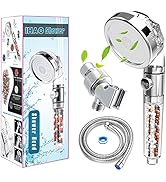 IHAO Filter Showerhead with Bracket Metal Hose High Pressure Handheld Shower Purifying Hard Water...