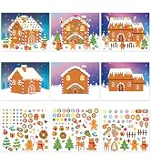 30 Sheets Make a Gingerbread House Stickers DIY Craft, Christmas Gingerbread House Crafts Activit...