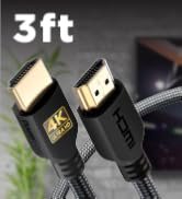 PowerBear 4K HDMI Cable 3 ft [2 Pack] High Speed, Braided Nylon &amp; Gold Connectors, 4K @ 60Hz, Ult...