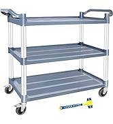 AQNIEGEP Utility Cart Carts with Wheels Rolling Cart Commercial Kitchen Cart Large Food Service C...