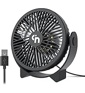WiHoo USB Desk Fans Small Quiet Electric Plug in,3 Speeds Desktop Cooling Mini Fan with LED Night...